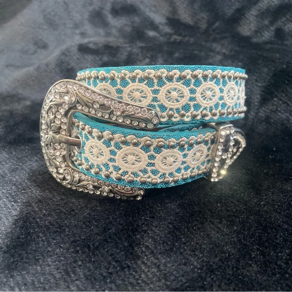Shyanne Blue and Silver Kids Belt